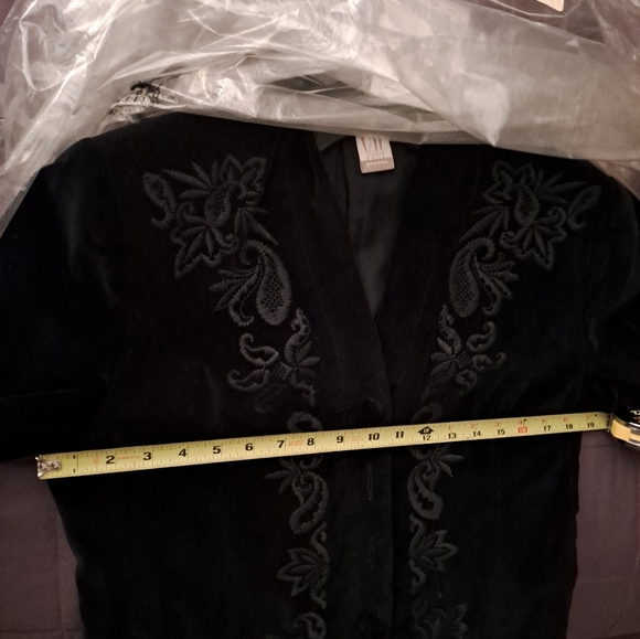 C & W, BOLERO CROP Jacket, black velvet suede, Medium & Small 8- 10- 12, NEW - Picture 8 of 10